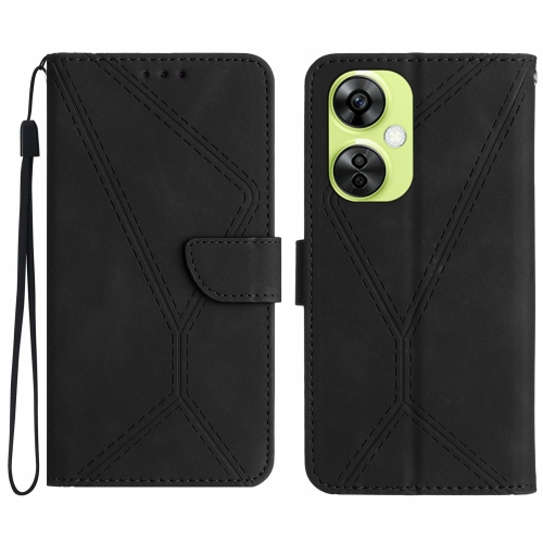 

For OnePlus Nord CE 3 Lite Stitching Embossed Leather Phone Case(Black)