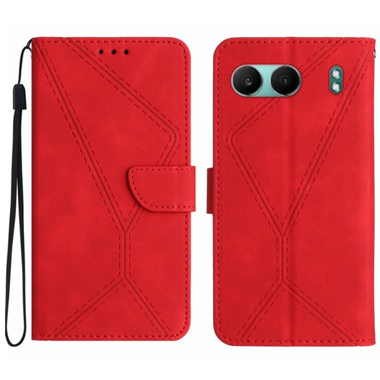 

For OnePlus Nord 4 5G Stitching Embossed Leather Phone Case(Red)