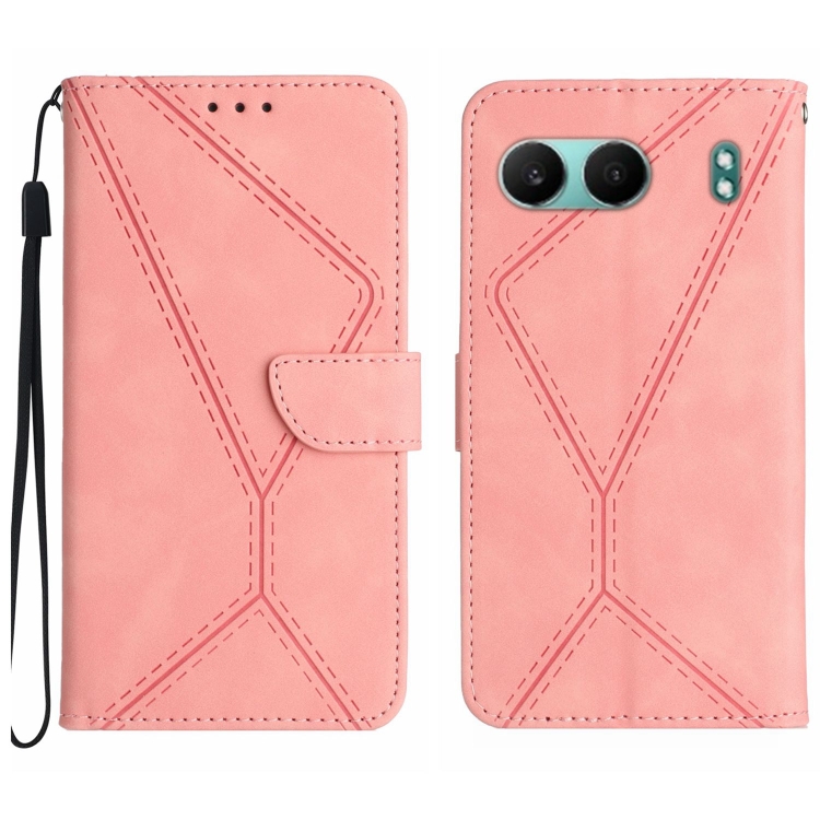 

For OnePlus Nord 4 5G Stitching Embossed Leather Phone Case(Pink)