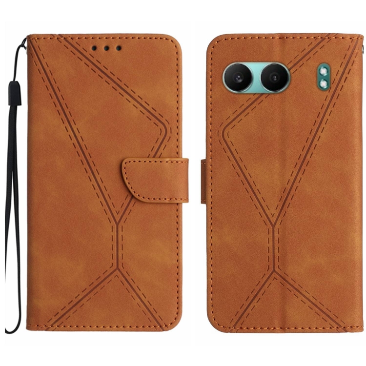 

For OnePlus Nord 4 5G Stitching Embossed Leather Phone Case(Brown)