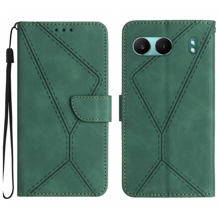 

For OnePlus Nord 4 5G Stitching Embossed Leather Phone Case(Green)
