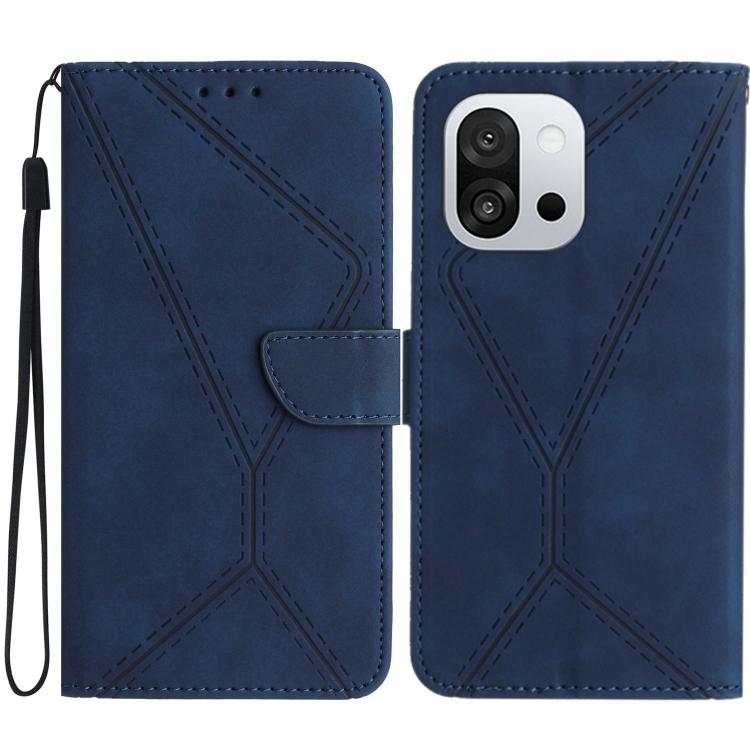 

For OnePlus 13T Stitching Embossed Leather Phone Case(Blue)