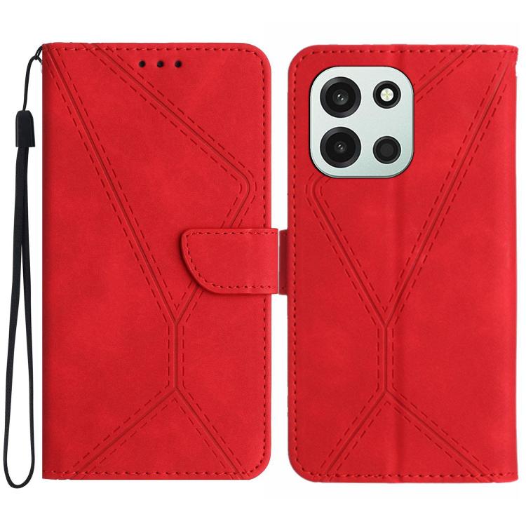 For OnePlus Nord 6 5G Stitching Embossed Leather Phone Case(Red)