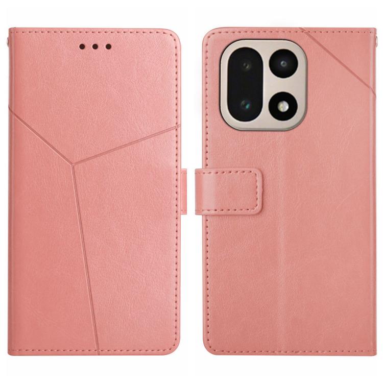 

For OnePlus 15 5G Y-shaped Pattern Flip Leather Phone Case(Pink)