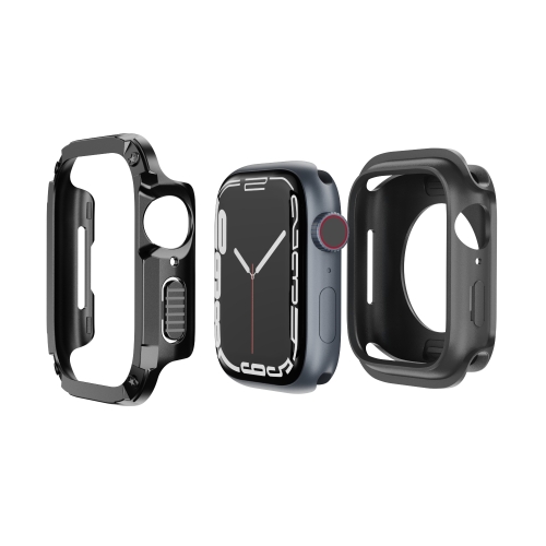 

For Apple Watch Series 6 / 5 / 4 / SE 40mm 2-in-1 PC Hybrid TPU Armor Watch Case(Black)