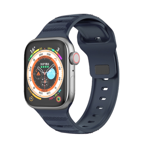 

For Apple Watch 6 40mm Dot Texture Fluororubber Watch Band(Midnight Blue)
