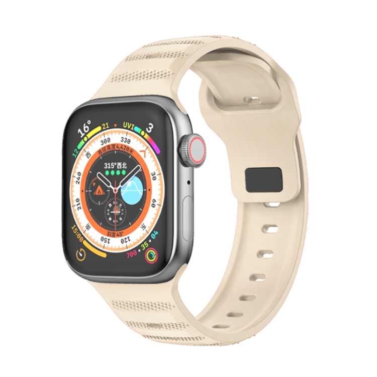 

For Apple Watch 5 40mm Dot Texture Fluororubber Watch Band(Starlight)