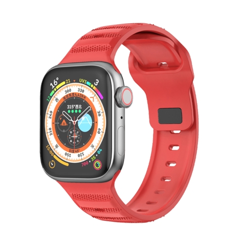 

For Apple Watch 2 42mm Dot Texture Fluororubber Watch Band(Red)