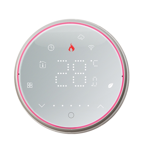 

BHT-6001GALW 95-240V AC 5A Smart Round Thermostat Water Heating LED Thermostat With WiFi(White)