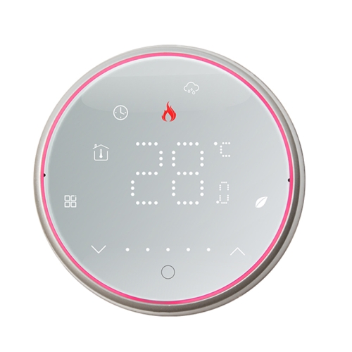 

BHT-6001GBL 95-240V AC 16A Smart Round Thermostat Electric Heating LED Thermostat Without WiFi(White)