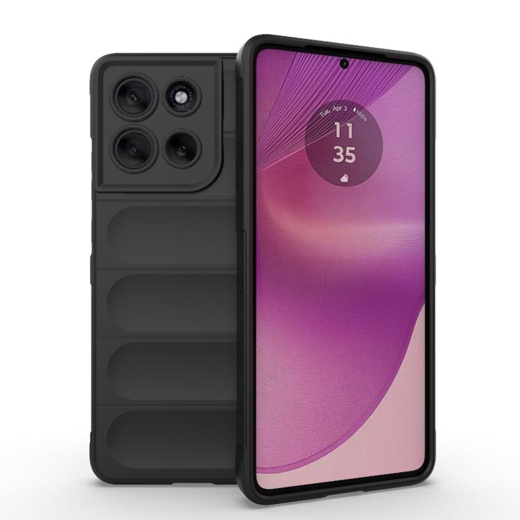 

For Motorola Moto G86 5G Magic Shield TPU + Flannel Phone Case(Black)