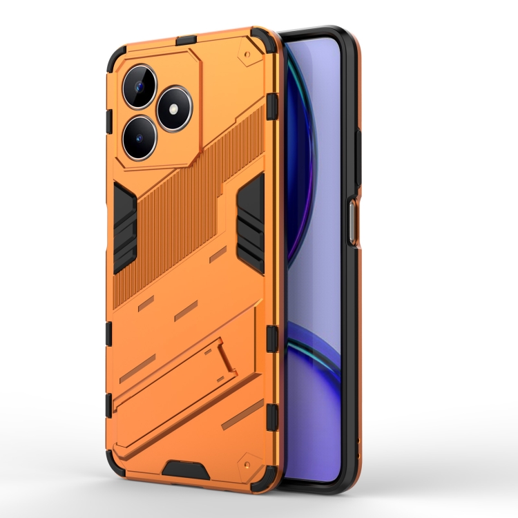 

For Realme C53 4G Punk Armor 2 in 1 PC + TPU Phone Case with Holder(Orange)