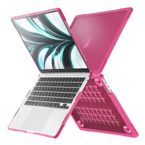 

For MacBook Air 13.6 inch A2681 2022 Translucent Laptop Protective Case(Rose Red)