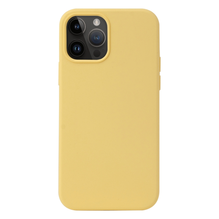

For iPhone 15 Pro Max Liquid Silicone Phone Case(Yellow)