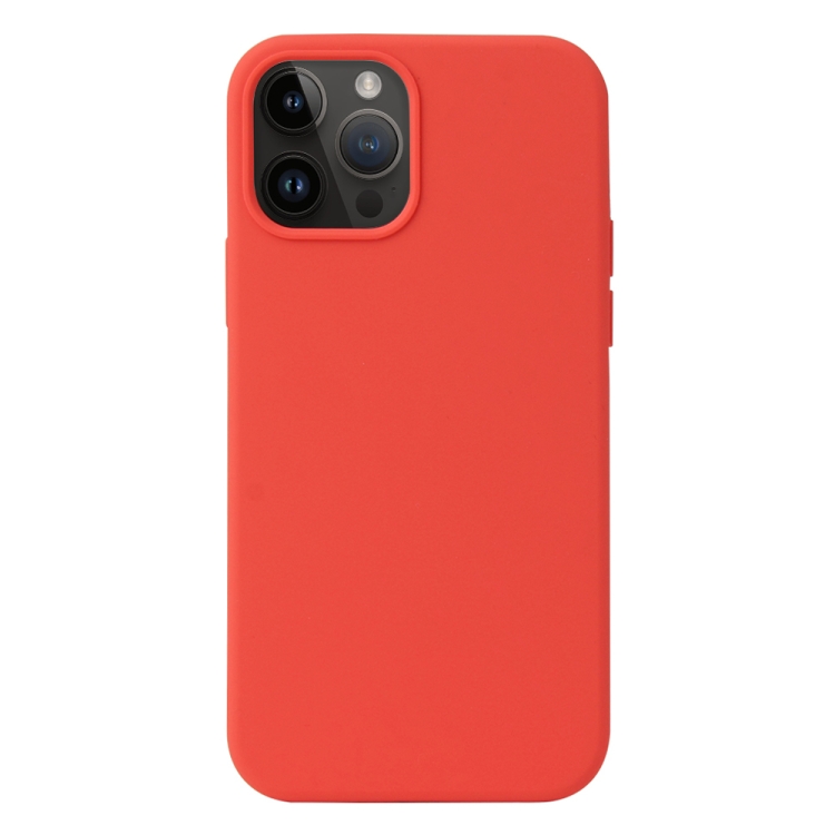

For iPhone 15 Pro Max Liquid Silicone Phone Case(Coral Red)