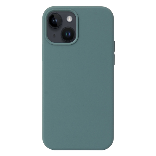 

For iPhone 15 Plus Liquid Silicone Phone Case(Pine Needle Green)