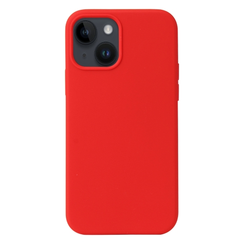 For iPhone 15 Plus Liquid Silicone Phone Case(Red) pexmen toe tubes sleeves cushions soft gel lining finger silicone toe separator protectors for bunion callus corns and blisters