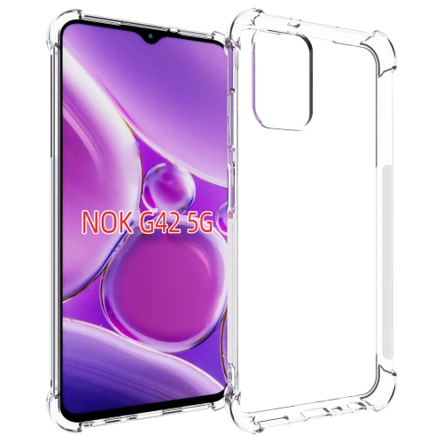 For Nokia G42 5G Shockproof Non-slip Thickening TPU Phone Case(Transparent) for realme c53 narzo n53 4g shockproof non slip thickening tpu phone case transparent