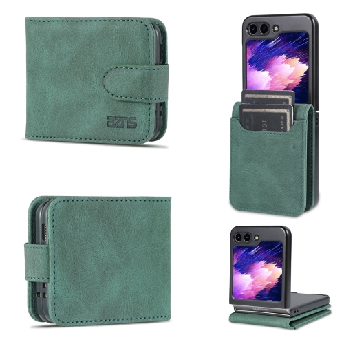 

For Samsung Galaxy Z Flip5 AZNS Dream II Skin Feel PU+TPU Horizontal Flip PU Phone Case(Green)