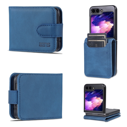 For Samsung Galaxy Z Flip5 AZNS Dream II Skin Feel PU+TPU Horizontal Flip PU Phone Case(Blue) for xiaomi 13 caseme 013 multifunctional horizontal flip leather phone case blue