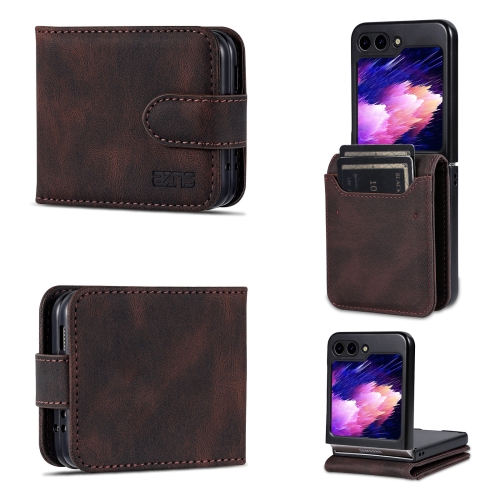 For Samsung Galaxy Z Flip6 5G AZNS Dream II Skin Feel PU+TPU Horizontal Flip PU Phone Case(Coffee)