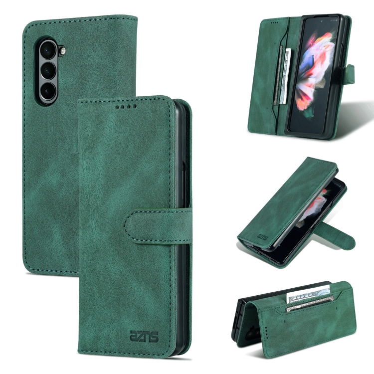 

For Samsung Galaxy Z Fold6 5G AZNS Dream II Skin Feel PU+TPU Horizontal Flip PU Phone Case(Green)