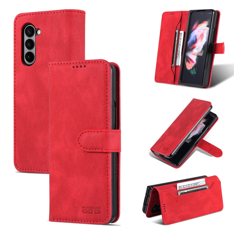 

For Samsung Galaxy Z Fold6 5G AZNS Dream II Skin Feel PU+TPU Horizontal Flip PU Phone Case(Red)