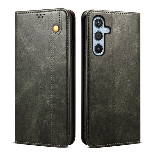 

For Samsung Galaxy A25 5G Oil Wax Crazy Horse Texture Leather Phone Case(Green)