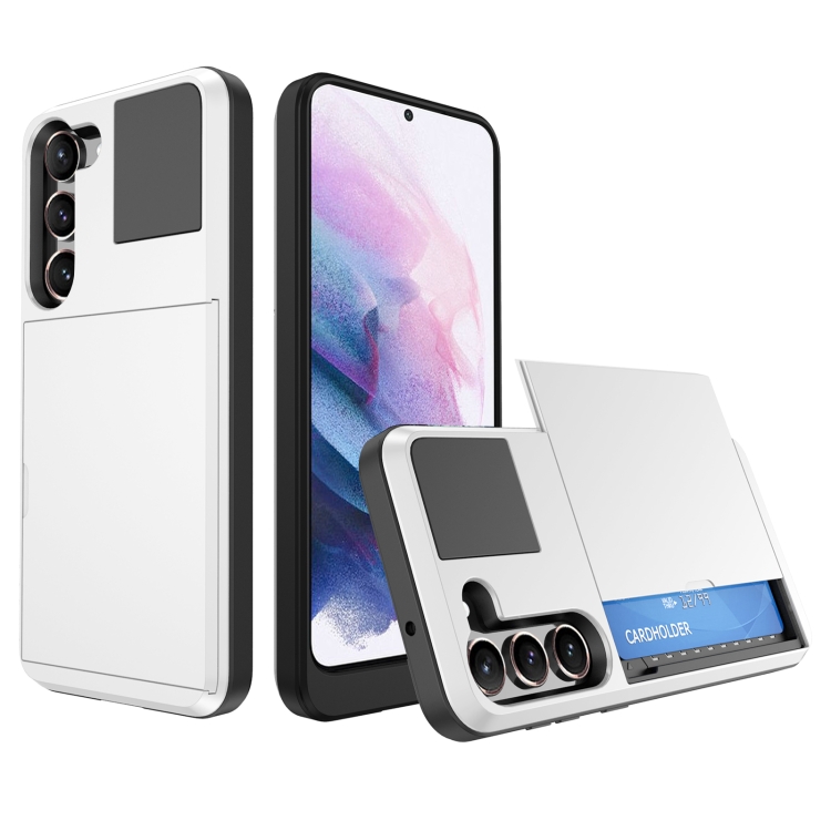 

For Samsung Galaxy S21+ 5G Multifunction Armor Slide Card Slot Phone Case(White)
