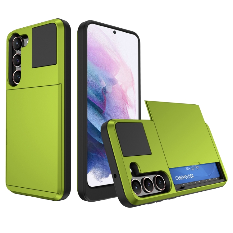

For Samsung Galaxy S21 5G Multifunction Armor Slide Card Slot Phone Case(Grass Green)