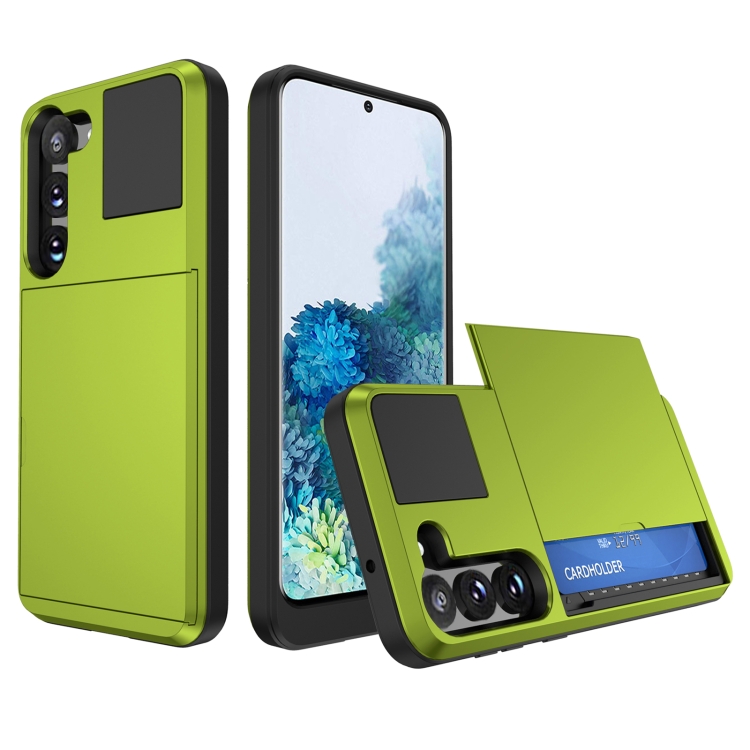 

For Samsung Galaxy S20 5G Multifunction Armor Slide Card Slot Phone Case(Grass Green)