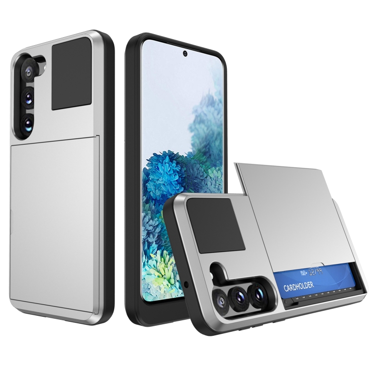 

For Samsung Galaxy S20 5G Multifunction Armor Slide Card Slot Phone Case(Silver)