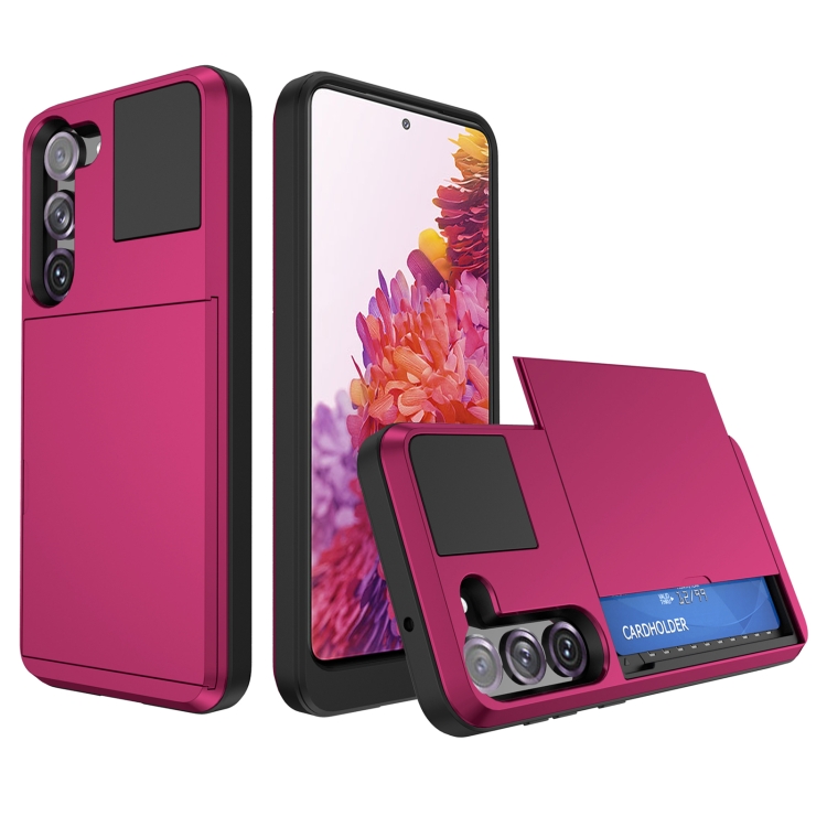 

For Samsung Galaxy S20 FE Multifunction Armor Slide Card Slot Phone Case(Rose Red)