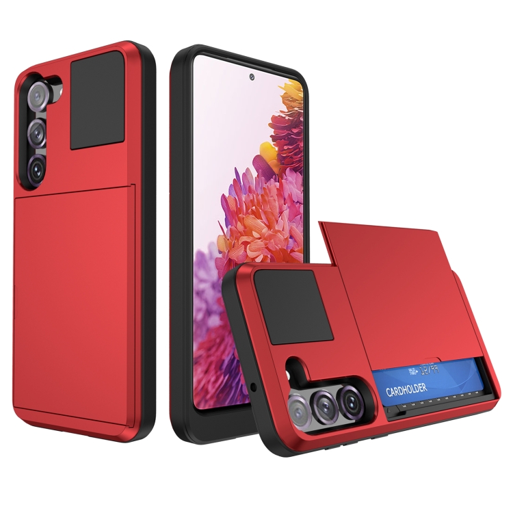

For Samsung Galaxy S20 FE Multifunction Armor Slide Card Slot Phone Case(Red)