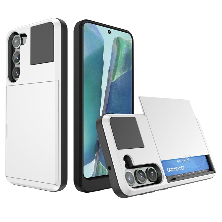

For Samsung Galaxy Note20 Multifunction Armor Slide Card Slot Phone Case(White)