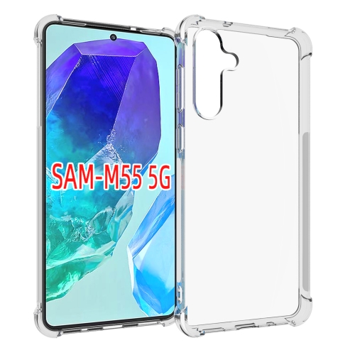 

For Samsung Galaxy M55 5G Shockproof Non-slip Thickening TPU Phone Case(Transparent)
