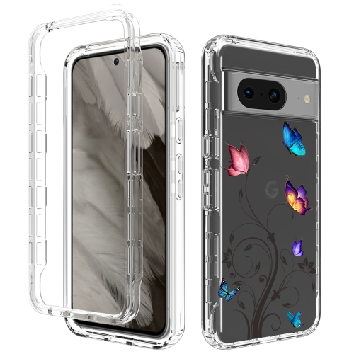 

For Google Pixel 8 Transparent Painted Phone Case(Tree Butterflies)