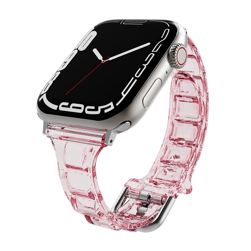 

For Apple Watch 4 44mm Cube Airbag Clear TPU Watch Band(Red)