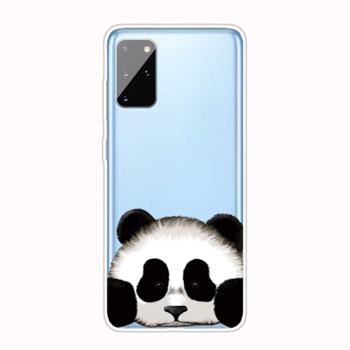 For Samsung Galaxy A41 Coloured Drawing Pattern Highly Transparent TPU Protective Case(Panda)