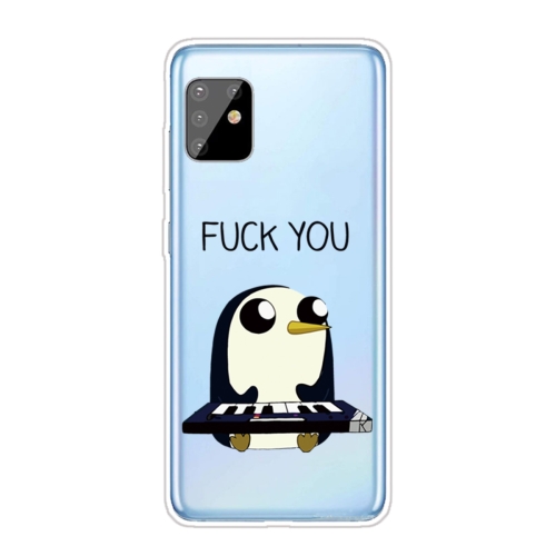 For Samsung Galaxy A81 / Note 10 Lite Coloured Drawing Pattern Highly Transparent TPU Protective Case(Penguin)