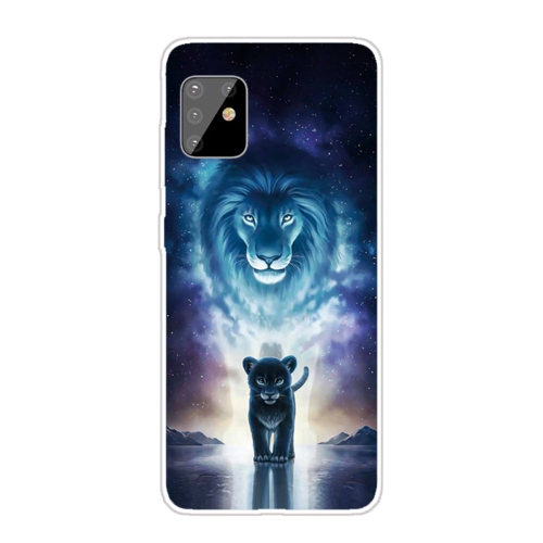 For Samsung Galaxy A81 / Note 10 Lite Coloured Drawing Pattern Highly Transparent TPU Protective Case(Lion)
