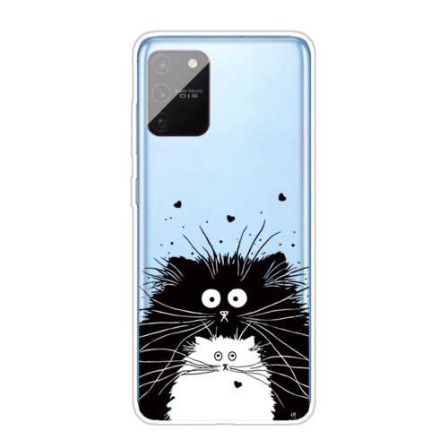 For Samsung Galaxy A91 / S10 Lite Coloured Drawing Pattern Highly Transparent TPU Protective Case(Black White Rat)