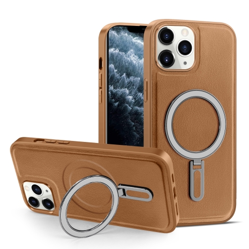 

For iPhone 11 Pro Max MagSafe Magnetic Holder Phone Case(Brown)