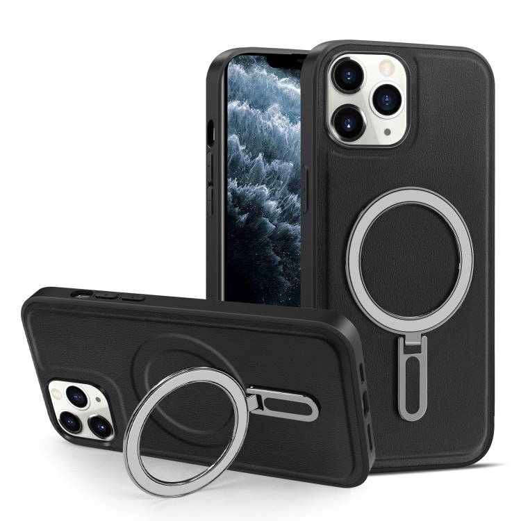 

For iPhone 11 Pro Max MagSafe Magnetic Holder Phone Case(Black)