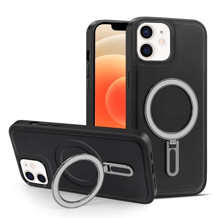 

For iPhone 12 / 12 Pro MagSafe Magnetic Holder Phone Case(Black)