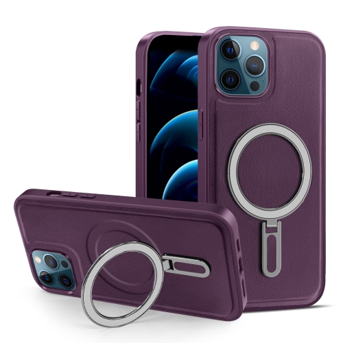 

For iPhone 12 Pro Max MagSafe Magnetic Holder Phone Case(Purple)