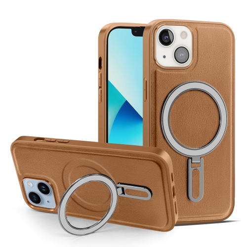 

For iPhone 13 MagSafe Magnetic Holder Phone Case(Brown)