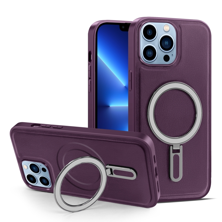 

For iPhone 13 Pro MagSafe Magnetic Holder Phone Case(Purple)