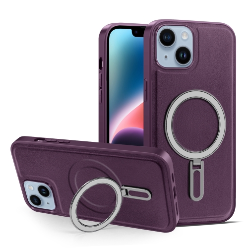 

For iPhone 14 MagSafe Magnetic Holder Phone Case(Purple)