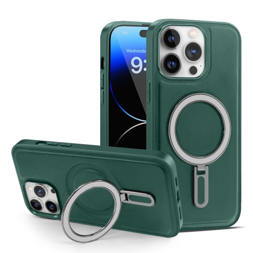 

For iPhone 14 Pro MagSafe Magnetic Holder Phone Case(Green)